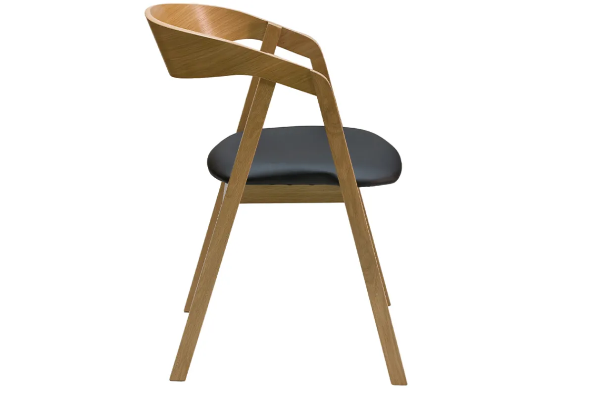 Miliboo Skandinavische Stühle stapelbar aus hellem Eichenholz und schwarzem Stoff (2er-Set) LOVA* Design-stühle|Holzstühle