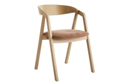 Miliboo Skandinavische Stühle stapelbar aus hellem Eichenholz und Stoff mit Bouclé-Wolleffekt in Ecru (2er-Set) LOVA* Design-stühle|Holzstühle