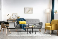Miliboo Skandinavischer Armstuhl, schwarz und helles Holz OKTAV* Design-sessel|Design-stühle