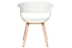 Miliboo Skandinavischer Armstuhl, weiß und helles Holz OKTAV* Design-sessel|Design-stühle