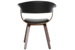 Miliboo Skandinavischer Armstuhl, schwarz und dunkles Holz OKTAV* Design-sessel|Design-stühle