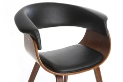 Miliboo Skandinavischer Armstuhl, schwarz und dunkles Holz OKTAV* Design-sessel|Design-stühle