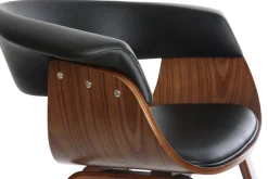Miliboo Skandinavischer Armstuhl, schwarz und dunkles Holz OKTAV* Design-sessel|Design-stühle