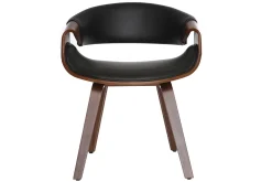 Miliboo Skandinavischer Armstuhl, schwarz und dunkles Holz ARAMIS* Design-sessel|Design-stühle