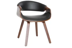 Miliboo Skandinavischer Armstuhl, schwarz und dunkles Holz ARAMIS* Design-sessel|Design-stühle