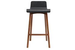 Miliboo Skandinavischer Barhocker in Schwarz und Walnuss H65 cm (2er-Set) BALTIK* Barhocker