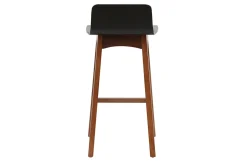 Miliboo Skandinavischer Barhocker in Schwarz und Walnuss H65 cm (2er-Set) BALTIK* Barhocker
