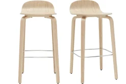 Miliboo Skandinavischer Barhocker aus Eichenholz H68 cm (2er-Set) OBRA* Barhocker