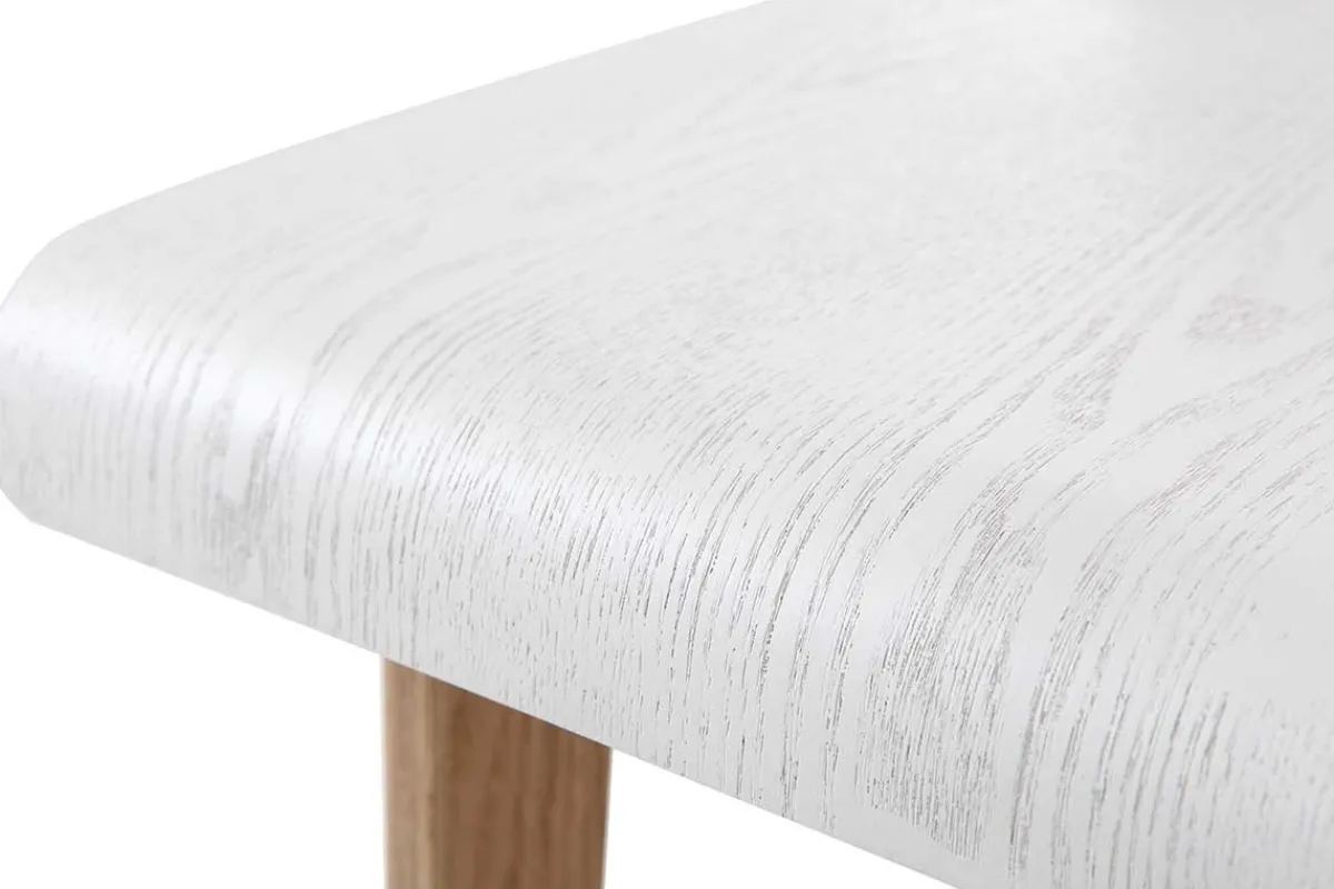 Miliboo Skandinavischer Barhocker in Weiß und helles Holz H75 cm (2er-Set) BALTIK* Barhocker