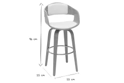 Miliboo Skandinavischer Barhocker 360° drehbar helles Holz H67 cm GAO* Barhocker