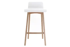 Miliboo Skandinavischer Barhocker in Weiß mit hellem Holz H65 cm (2er-Set) BALTIK* Barhocker