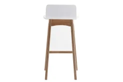 Miliboo Skandinavischer Barhocker in Weiß mit hellem Holz H65 cm (2er-Set) BALTIK* Barhocker