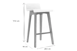 Miliboo Skandinavischer Barhocker in Weiß mit hellem Holz H65 cm (2er-Set) BALTIK* Barhocker