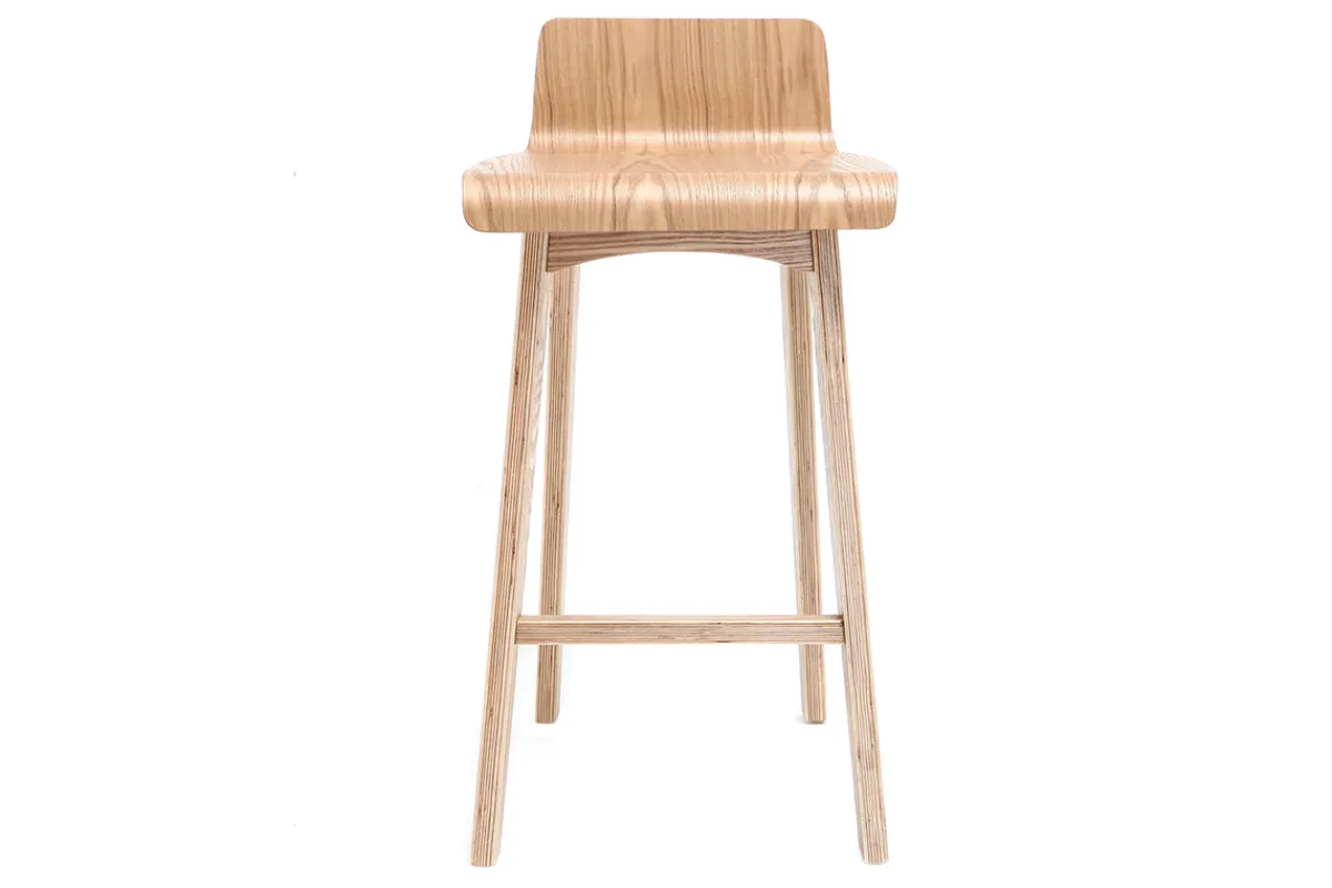 Miliboo Skandinavischer Barhocker aus hellem Holz H65 cm (2er-Set) BALTIK* Barhocker