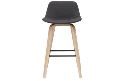 Miliboo Skandinavischer Barhocker dunkelgrauer Stoff 65 cm (2er-Set) NONIE* Barhocker
