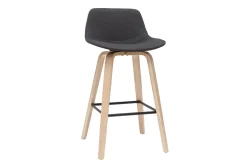 Miliboo Skandinavischer Barhocker dunkelgrauer Stoff 65 cm (2er-Set) NONIE* Barhocker