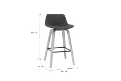 Miliboo Skandinavischer Barhocker dunkelgrauer Stoff 65 cm (2er-Set) NONIE* Barhocker