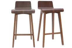 Miliboo Skandinavischer Barhocker Walnuss H65 cm (2er-Set) BALTIK* Barhocker