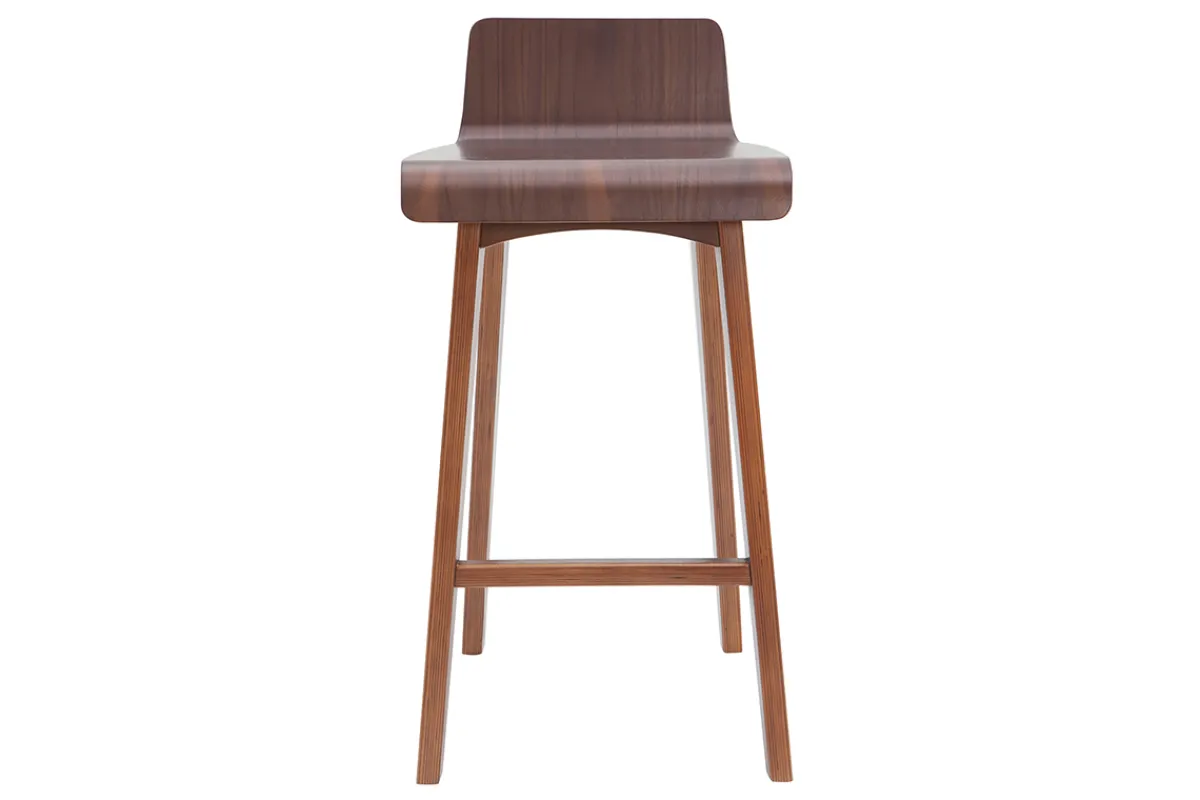 Miliboo Skandinavischer Barhocker Walnuss H65 cm (2er-Set) BALTIK* Barhocker