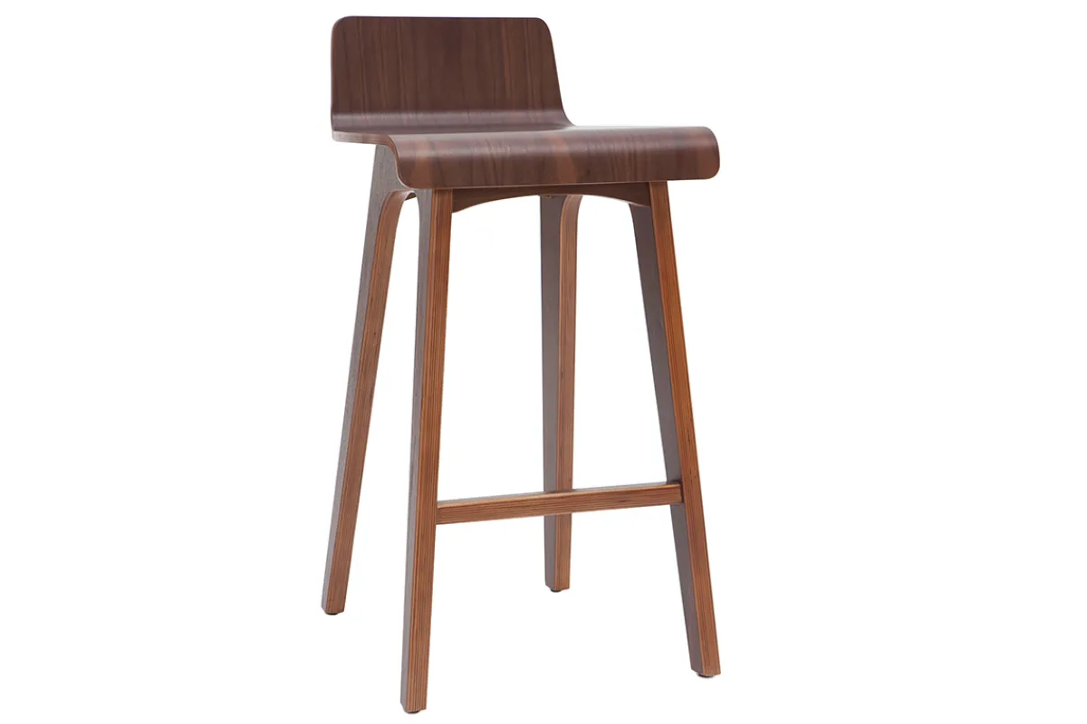 Miliboo Skandinavischer Barhocker Walnuss H65 cm (2er-Set) BALTIK* Barhocker
