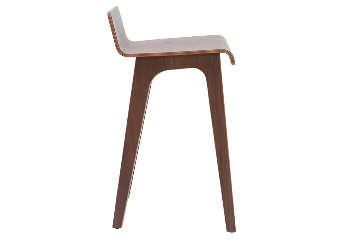 Miliboo Skandinavischer Barhocker Walnuss H65 cm (2er-Set) BALTIK* Barhocker