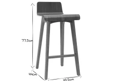 Miliboo Skandinavischer Barhocker Walnuss H65 cm (2er-Set) BALTIK* Barhocker