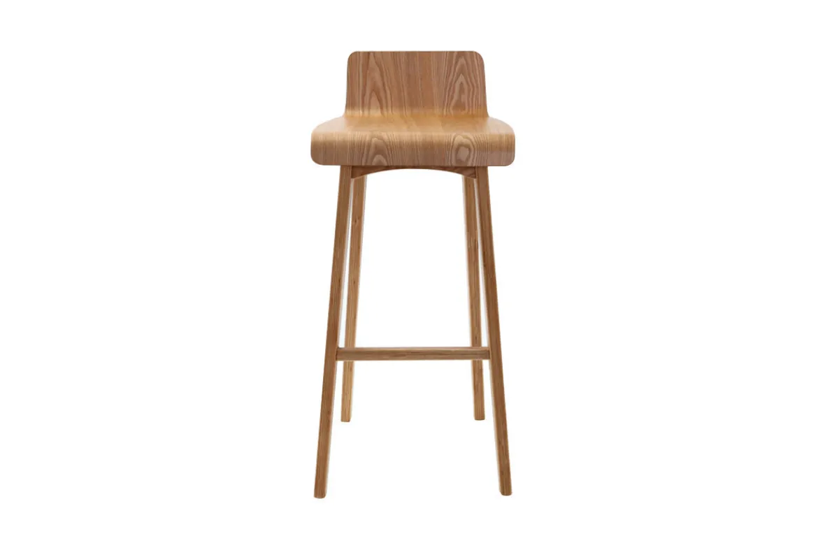 Miliboo Skandinavischer Design-Barhocker in Beige und Holz H75 cm (2er-Set) BALTIK* Barhocker