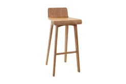 Miliboo Skandinavischer Design-Barhocker in Beige und Holz H75 cm (2er-Set) BALTIK* Barhocker