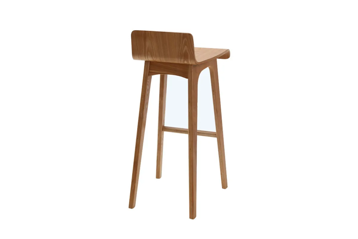 Miliboo Skandinavischer Design-Barhocker in Beige und Holz H75 cm (2er-Set) BALTIK* Barhocker