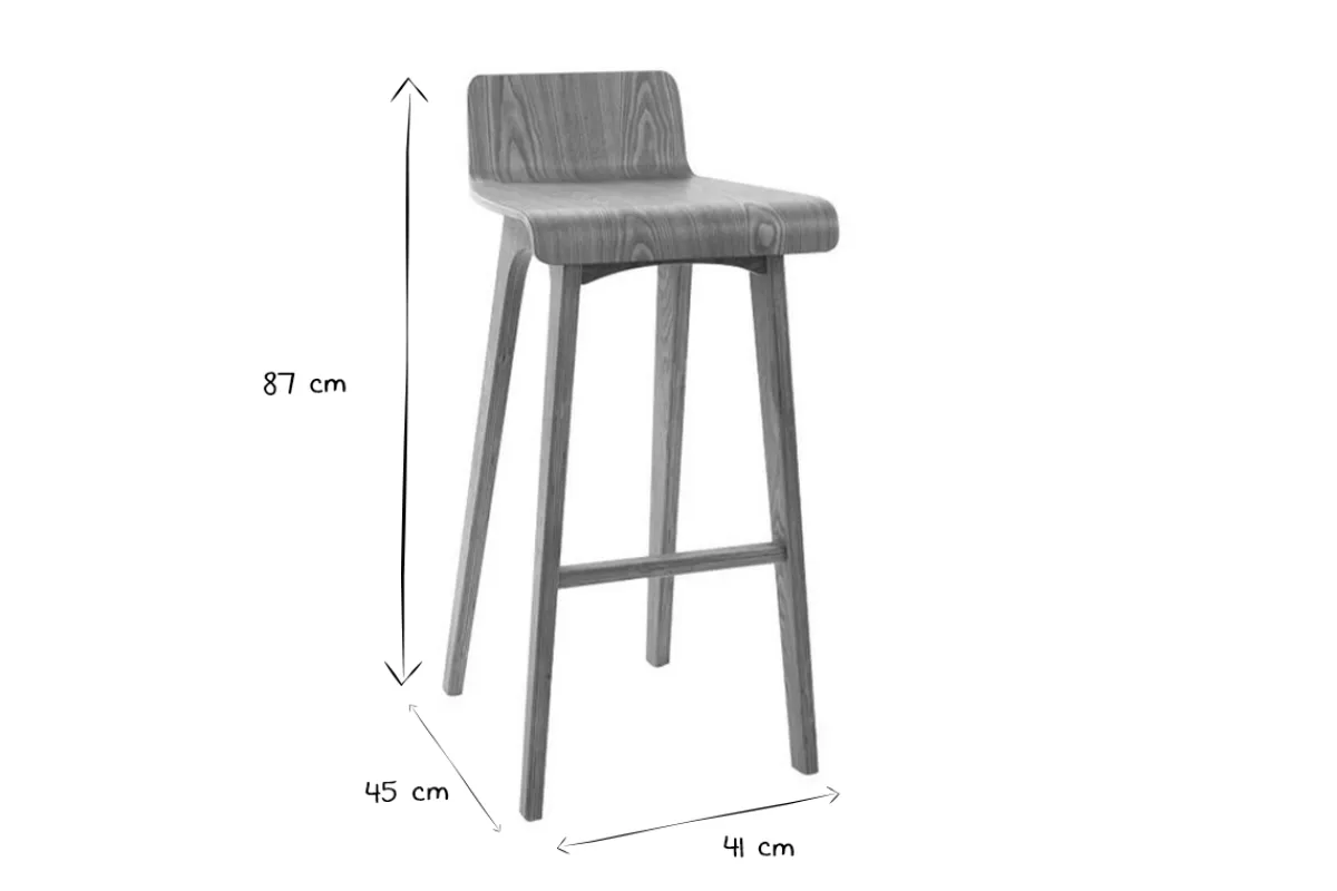 Miliboo Skandinavischer Design-Barhocker in Beige und Holz H75 cm (2er-Set) BALTIK* Barhocker