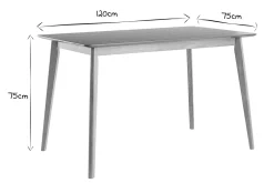 Miliboo Skandinavischer Esstisch Eschenfurnier B120 cm ELION* Esstische