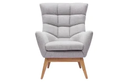 Miliboo Skandinavischer hellgrauer Sessel aus Holz BRODY* Design-sessel|Sessel