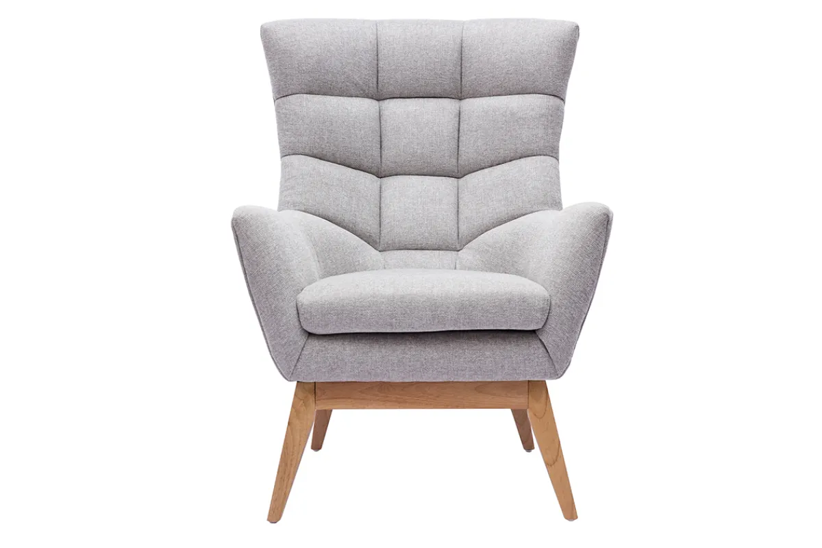 Miliboo Skandinavischer hellgrauer Sessel aus Holz BRODY* Design-sessel|Sessel