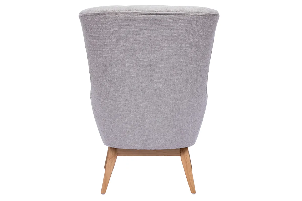 Miliboo Skandinavischer hellgrauer Sessel aus Holz BRODY* Design-sessel|Sessel