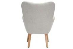 Miliboo Skandinavischer Kindersessel aus beigem Textur-Veloursstoff und hellem Holz BABY BRISTOL*Kinder Kindersessel