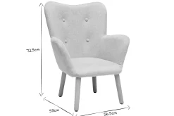 Miliboo Skandinavischer Kindersessel aus beigem Textur-Veloursstoff und hellem Holz BABY BRISTOL*Kinder Kindersessel