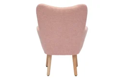 Miliboo Skandinavischer Kinderstuhl aus rosa Stoff mit Texturoberfläche und hellem Holz BABY BRISTOL*Kinder Kindersessel