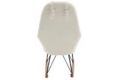Miliboo Skandinavischer Schaukelstuhl Stoff Schaffell Weiß JHENE* Design-sessel|Schaukelstühle