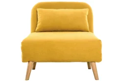 Miliboo Skandinavischer Schlafsessel mit senfgelbem Stoffbezug AMIKO* Design-sessel|Schlafsessel