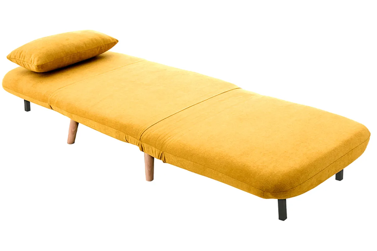 Miliboo Skandinavischer Schlafsessel mit senfgelbem Stoffbezug AMIKO* Design-sessel|Schlafsessel