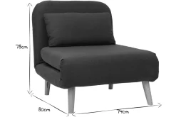 Miliboo Skandinavischer Schlafsessel Stoff Dunkelgrau AMIKO* Design-sessel|Schlafsessel