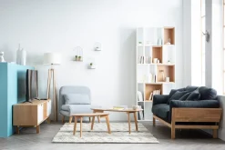 Miliboo Skandinavischer Schlafsessel Stoff Hellgrau AMIKO* Design-sessel|Schlafsessel