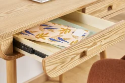 Miliboo Skandinavischer Schreibtisch mit Stauraum 2 Schubladen in hellem Holz B100 cm HALLEN* Design-schreibtische