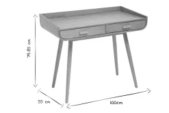 Miliboo Skandinavischer Schreibtisch mit Stauraum 2 Schubladen in hellem Holz B100 cm HALLEN* Design-schreibtische