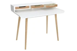 Miliboo Skandinavischer Schreibtisch weißes Holz mit Aufbewahrungsmöglichkeiten OPUS* Design-schreibtische