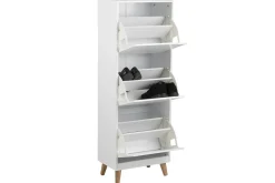 Miliboo Skandinavischer Schuhschrank mit 3 Fächern Holz Weiß MITRAA* Flurmöbel|Schuhschränke