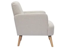 Miliboo Skandinavischer Sessel aus beigem Stoff mit Samteffekt und Holz ISKO* Design-sessel|Sessel