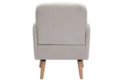 Miliboo Skandinavischer Sessel aus beigem Stoff mit Samteffekt und Holz ISKO* Design-sessel|Sessel