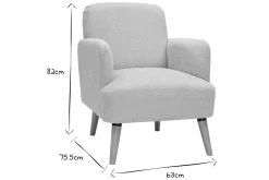 Miliboo Skandinavischer Sessel aus beigem Stoff mit Samteffekt und Holz ISKO* Design-sessel|Sessel