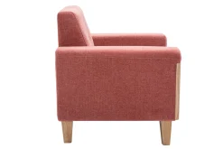 Miliboo Skandinavischer Sessel aus terracottafarbenem Stoff und hellem Holz FJORD* Design-sessel|Sessel